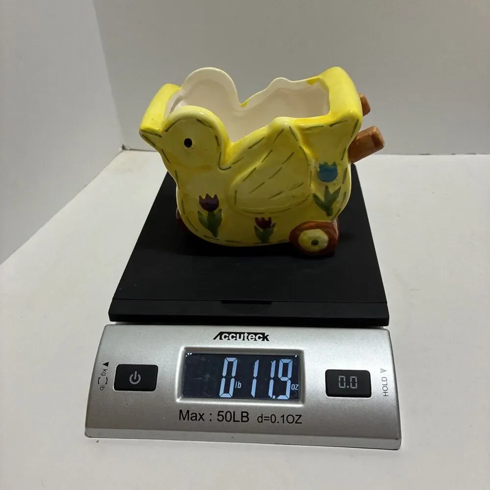 VTG Yellow Duck Wheelbarrow Planter (no drainage hole)